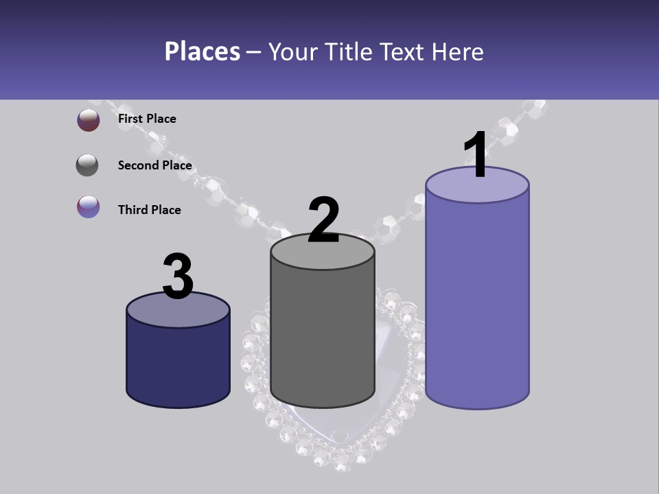 A Necklace With A Purple Heart On It PowerPoint Template