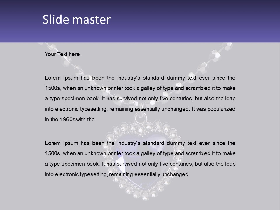 A Necklace With A Purple Heart On It PowerPoint Template