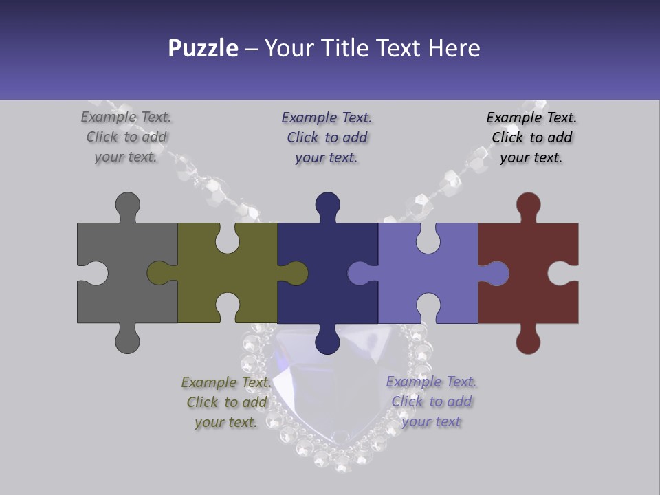 A Necklace With A Purple Heart On It PowerPoint Template