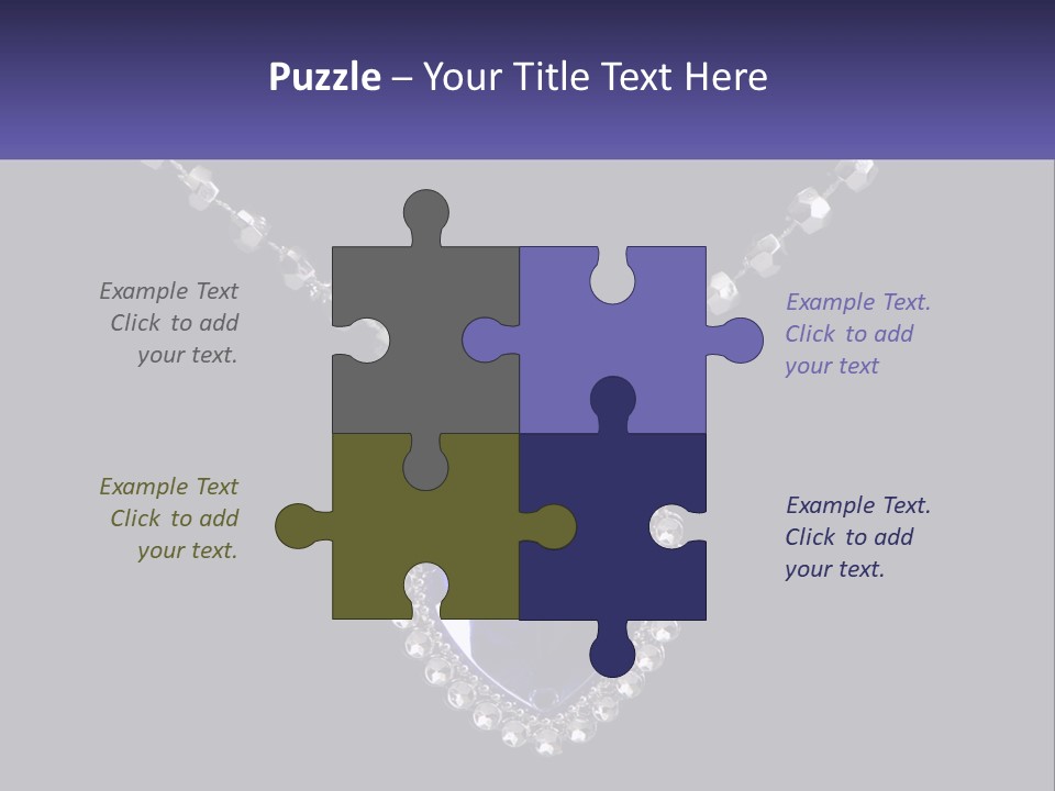 A Necklace With A Purple Heart On It PowerPoint Template