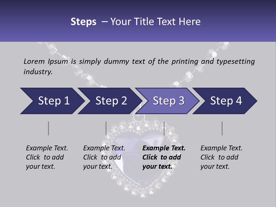 A Necklace With A Purple Heart On It PowerPoint Template