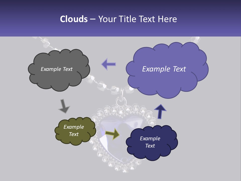 A Necklace With A Purple Heart On It PowerPoint Template