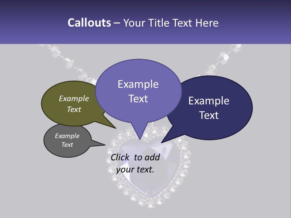 A Necklace With A Purple Heart On It PowerPoint Template