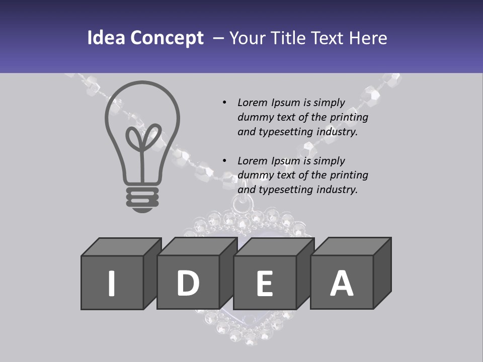 A Necklace With A Purple Heart On It PowerPoint Template