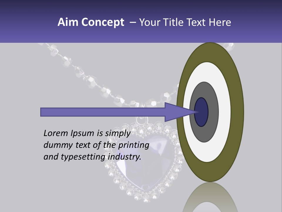 A Necklace With A Purple Heart On It PowerPoint Template