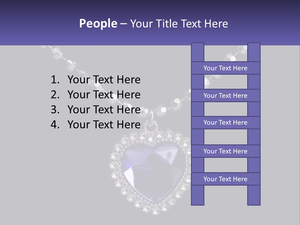 A Necklace With A Purple Heart On It PowerPoint Template
