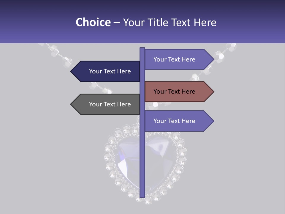 A Necklace With A Purple Heart On It PowerPoint Template