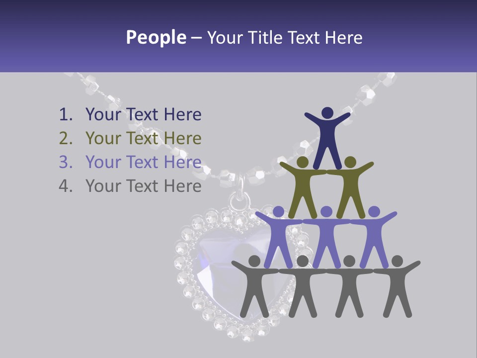 A Necklace With A Purple Heart On It PowerPoint Template