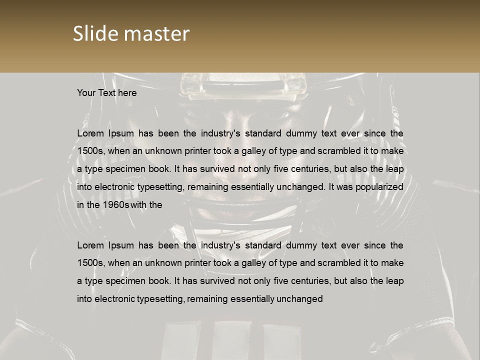 A Football Player Holding His Helmet Over His Face PowerPoint Template