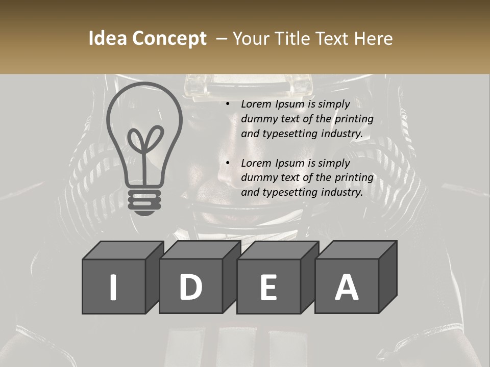 A Football Player Holding His Helmet Over His Face PowerPoint Template