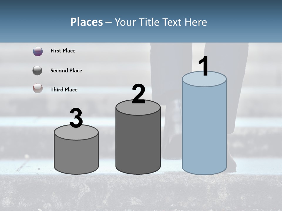 A Person Walking Up Some Steps With Their Feet On The Ground PowerPoint Template