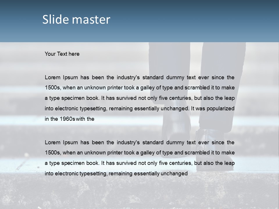 A Person Walking Up Some Steps With Their Feet On The Ground PowerPoint Template