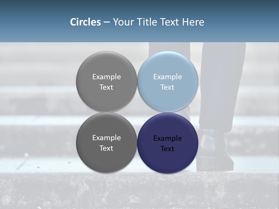 A Person Walking Up Some Steps With Their Feet On The Ground PowerPoint Template