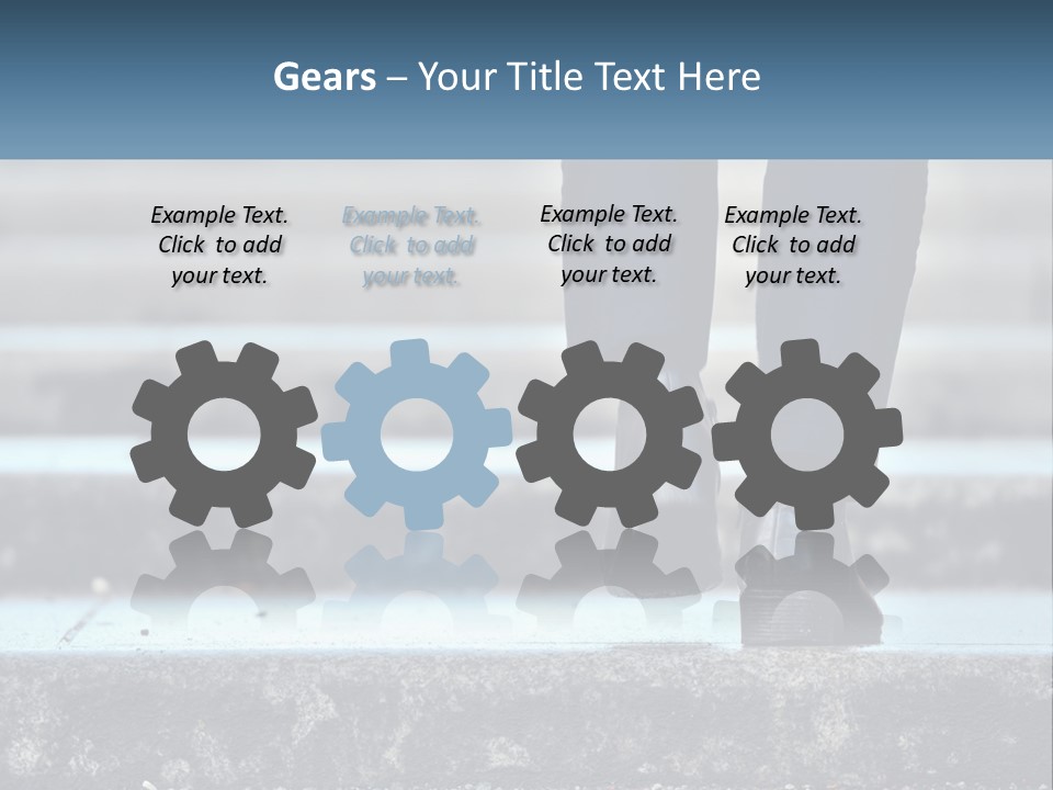 A Person Walking Up Some Steps With Their Feet On The Ground PowerPoint Template