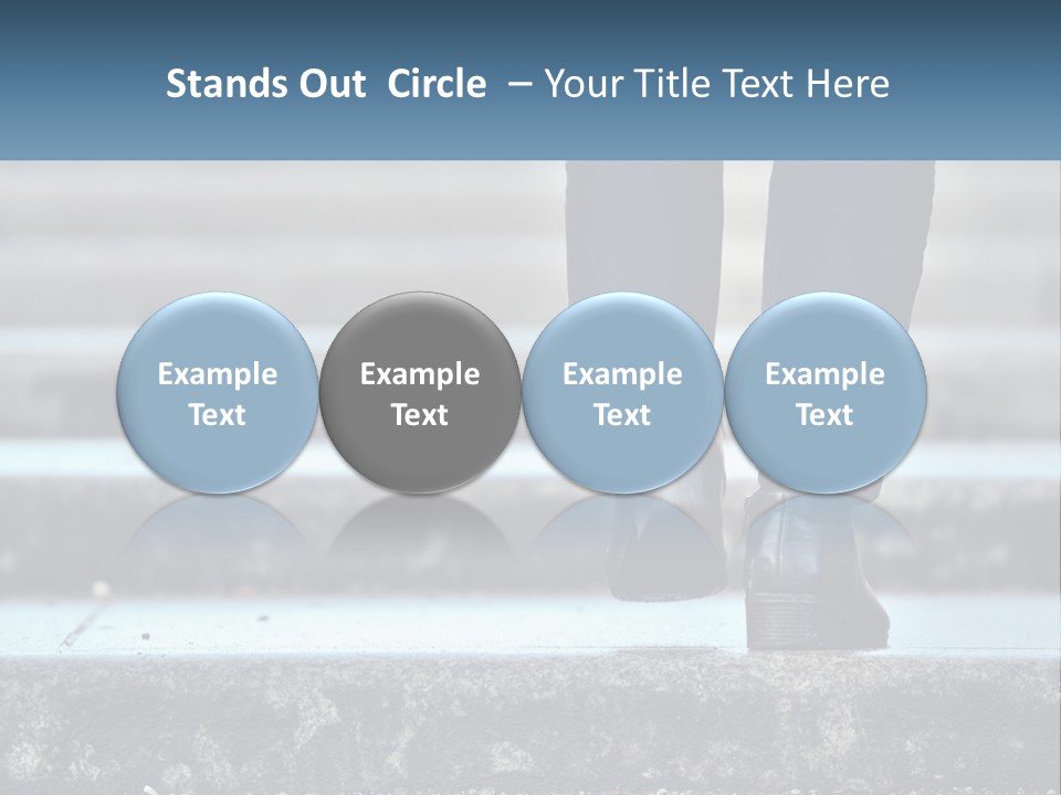 A Person Walking Up Some Steps With Their Feet On The Ground PowerPoint Template