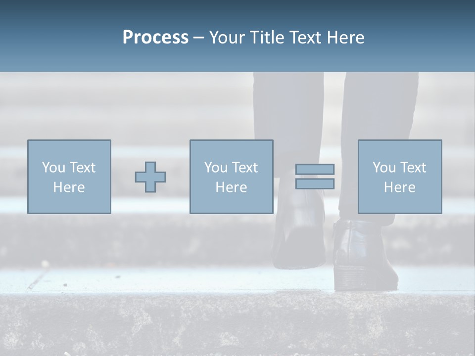 A Person Walking Up Some Steps With Their Feet On The Ground PowerPoint Template