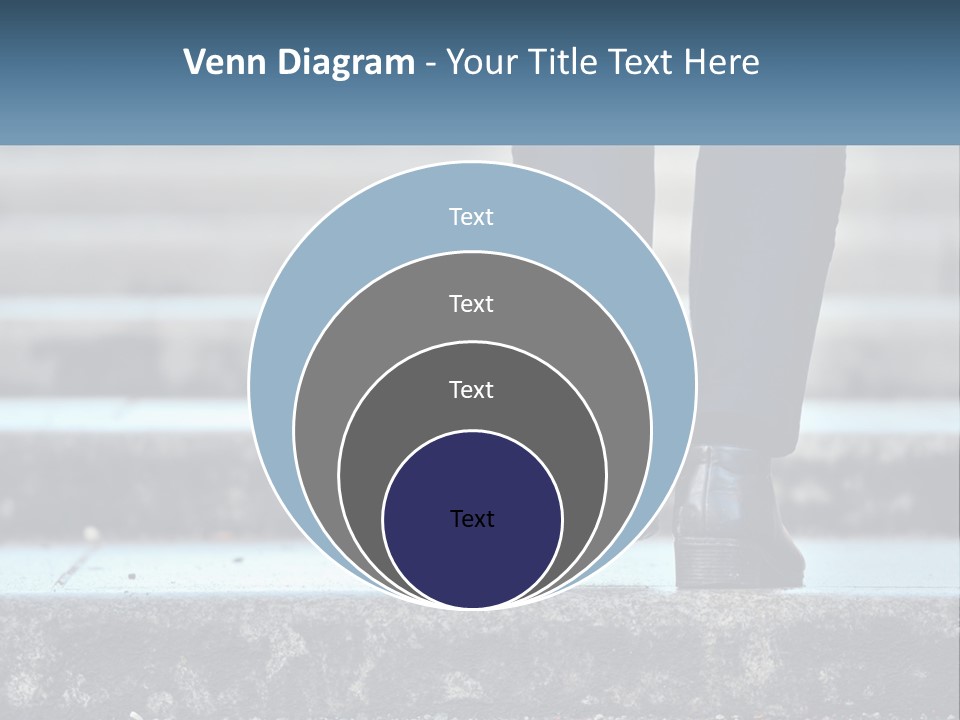 A Person Walking Up Some Steps With Their Feet On The Ground PowerPoint Template