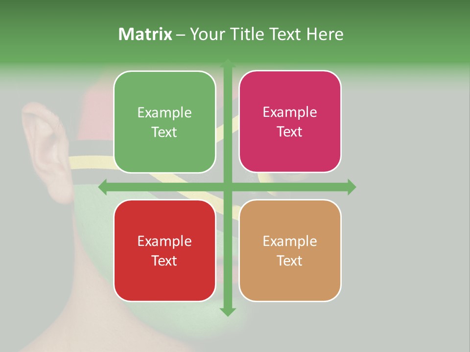 A Man With His Face Painted In The Colors Of The Flag Of Jamaica PowerPoint Template
