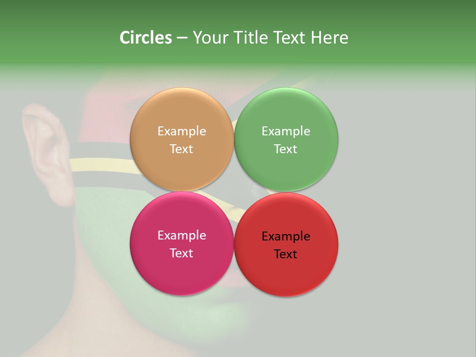 A Man With His Face Painted In The Colors Of The Flag Of Jamaica PowerPoint Template