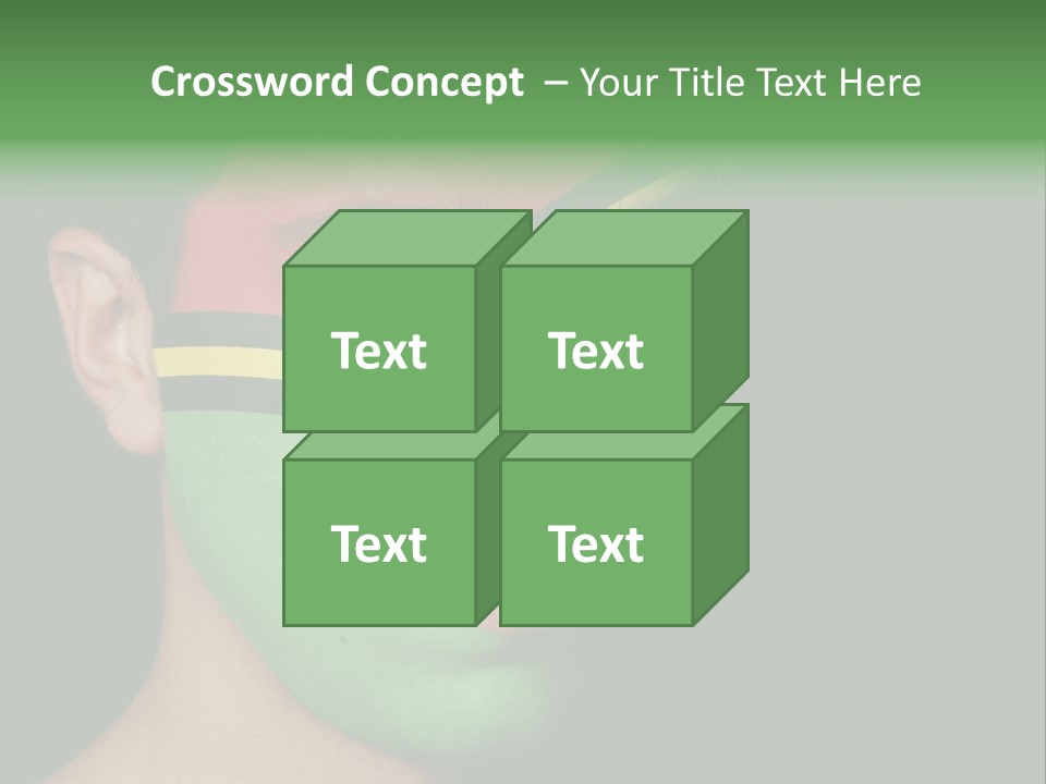 A Man With His Face Painted In The Colors Of The Flag Of Jamaica PowerPoint Template