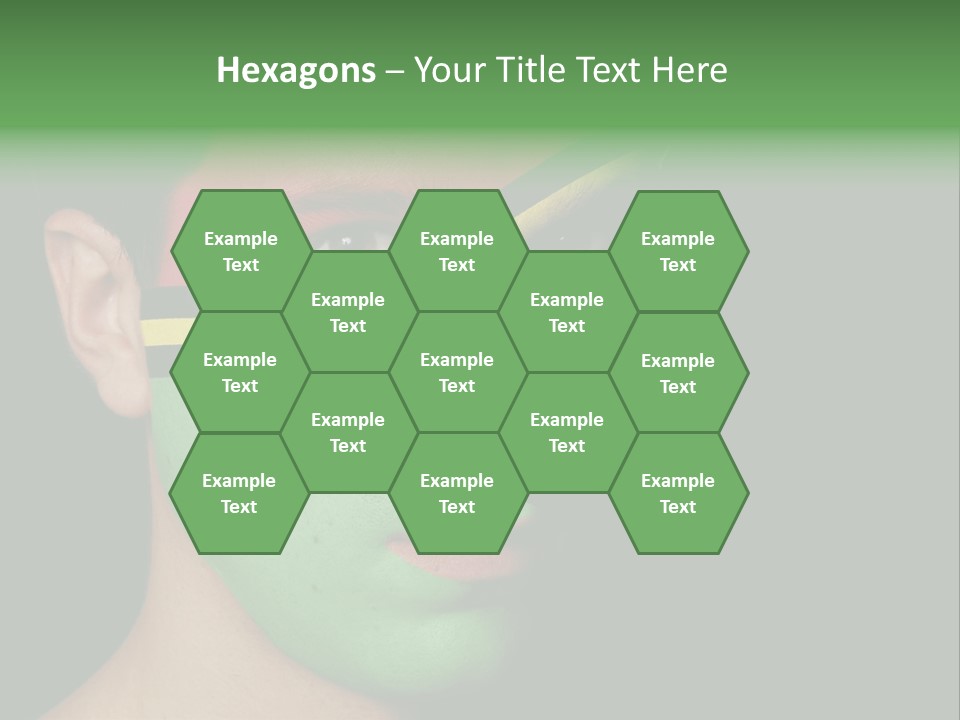 A Man With His Face Painted In The Colors Of The Flag Of Jamaica PowerPoint Template