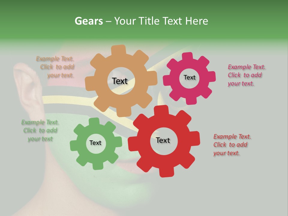 A Man With His Face Painted In The Colors Of The Flag Of Jamaica PowerPoint Template