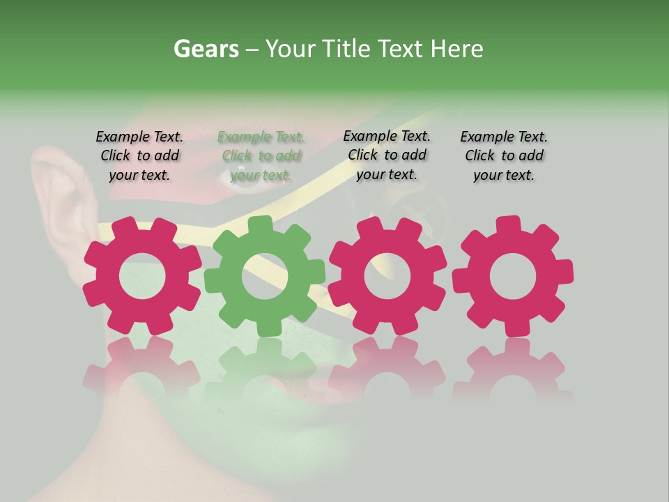 A Man With His Face Painted In The Colors Of The Flag Of Jamaica PowerPoint Template