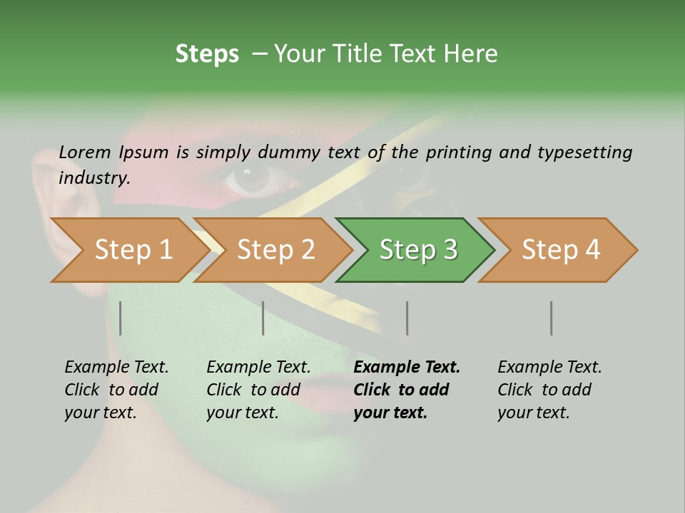 A Man With His Face Painted In The Colors Of The Flag Of Jamaica PowerPoint Template