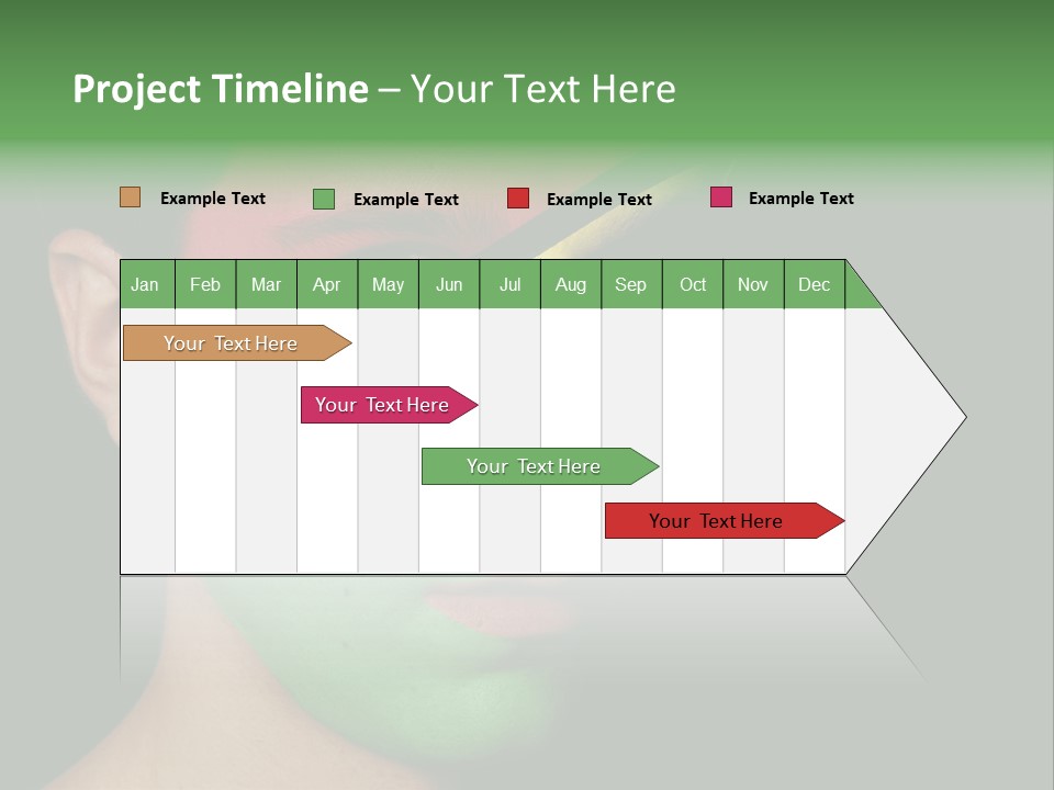 A Man With His Face Painted In The Colors Of The Flag Of Jamaica PowerPoint Template