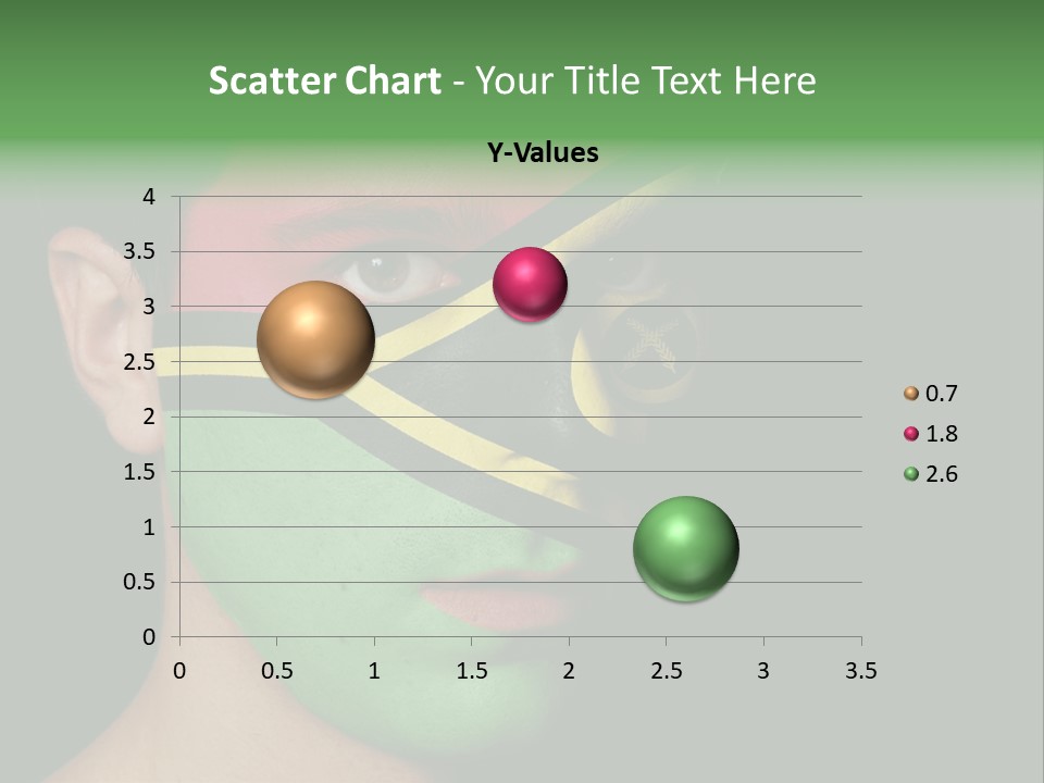 A Man With His Face Painted In The Colors Of The Flag Of Jamaica PowerPoint Template