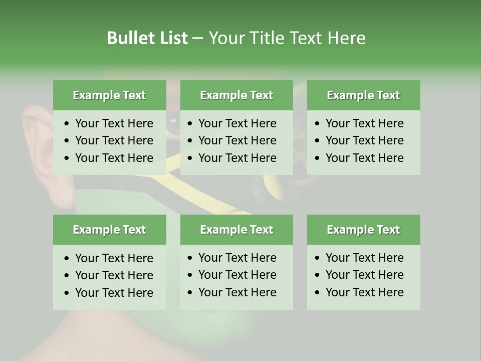 A Man With His Face Painted In The Colors Of The Flag Of Jamaica PowerPoint Template