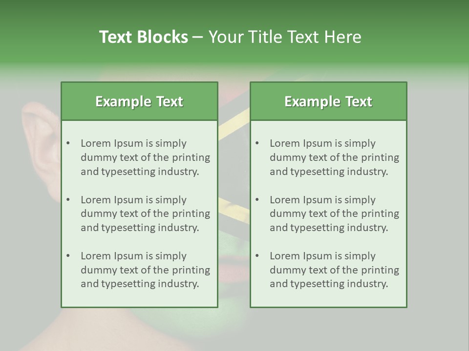 A Man With His Face Painted In The Colors Of The Flag Of Jamaica PowerPoint Template