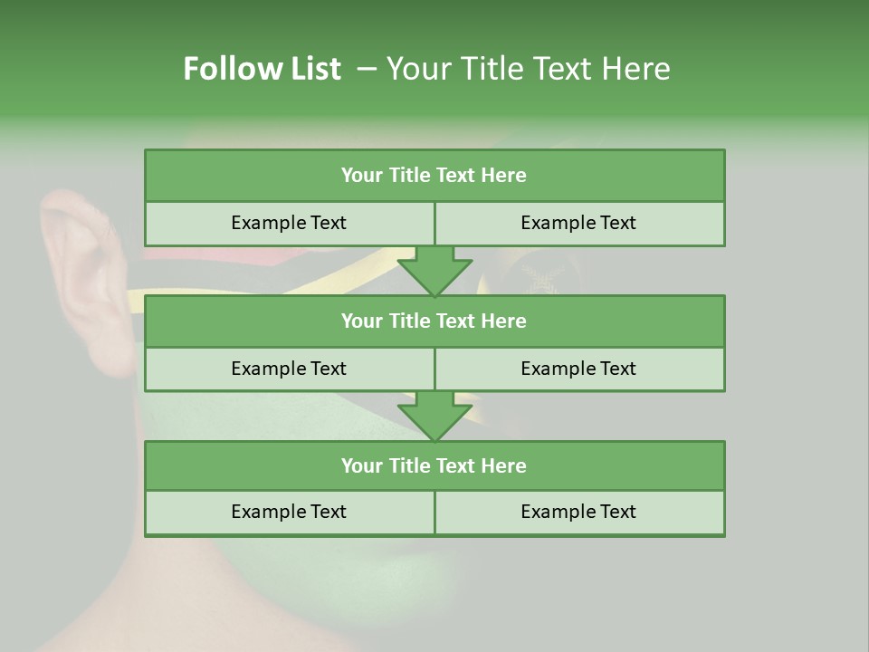 A Man With His Face Painted In The Colors Of The Flag Of Jamaica PowerPoint Template