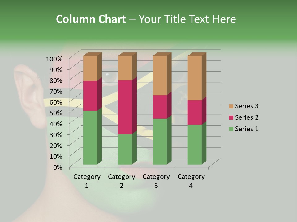 A Man With His Face Painted In The Colors Of The Flag Of Jamaica PowerPoint Template