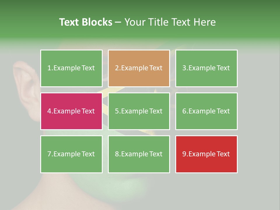 A Man With His Face Painted In The Colors Of The Flag Of Jamaica PowerPoint Template