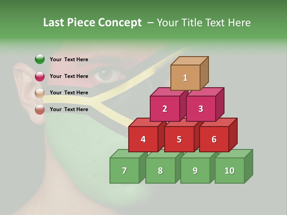 A Man With His Face Painted In The Colors Of The Flag Of Jamaica PowerPoint Template
