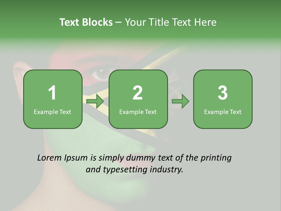 A Man With His Face Painted In The Colors Of The Flag Of Jamaica PowerPoint Template