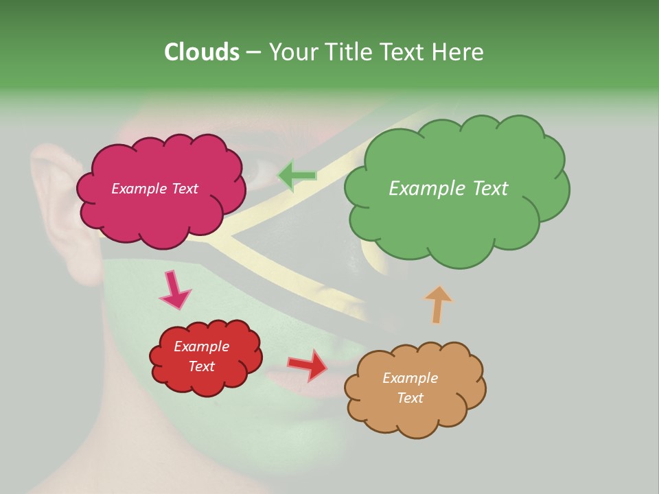 A Man With His Face Painted In The Colors Of The Flag Of Jamaica PowerPoint Template