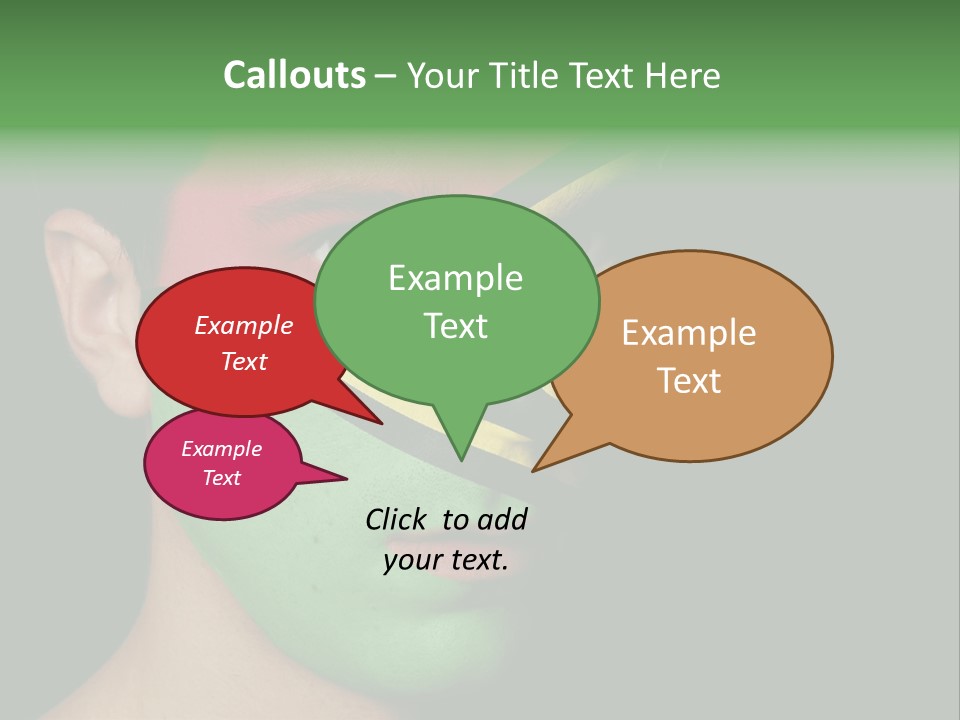 A Man With His Face Painted In The Colors Of The Flag Of Jamaica PowerPoint Template