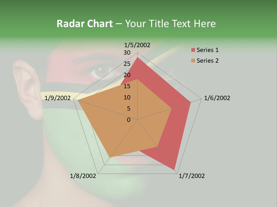 A Man With His Face Painted In The Colors Of The Flag Of Jamaica PowerPoint Template