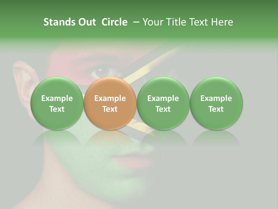 A Man With His Face Painted In The Colors Of The Flag Of Jamaica PowerPoint Template