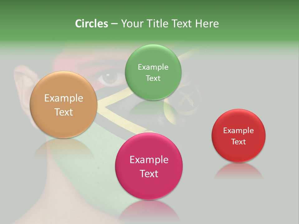 A Man With His Face Painted In The Colors Of The Flag Of Jamaica PowerPoint Template