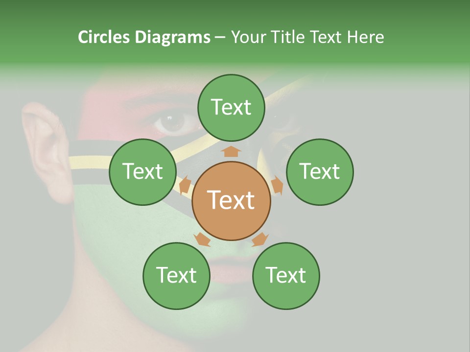 A Man With His Face Painted In The Colors Of The Flag Of Jamaica PowerPoint Template