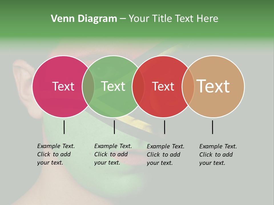 A Man With His Face Painted In The Colors Of The Flag Of Jamaica PowerPoint Template