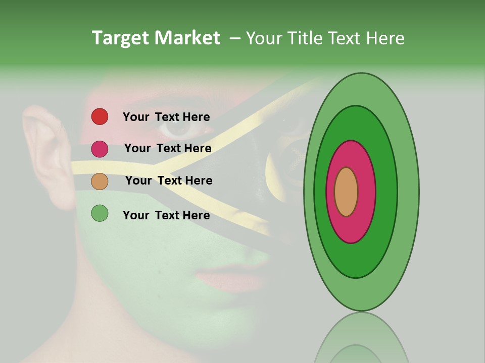 A Man With His Face Painted In The Colors Of The Flag Of Jamaica PowerPoint Template