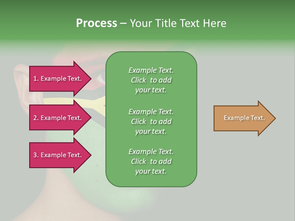 A Man With His Face Painted In The Colors Of The Flag Of Jamaica PowerPoint Template