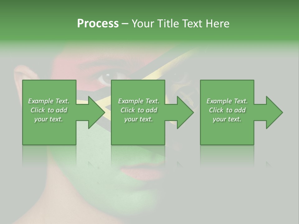 A Man With His Face Painted In The Colors Of The Flag Of Jamaica PowerPoint Template