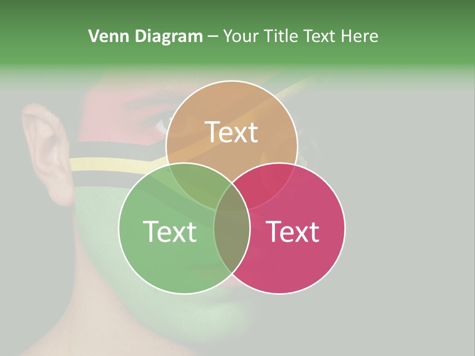 A Man With His Face Painted In The Colors Of The Flag Of Jamaica PowerPoint Template