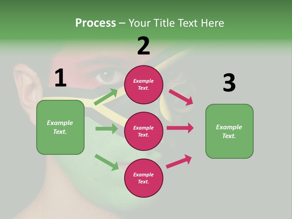 A Man With His Face Painted In The Colors Of The Flag Of Jamaica PowerPoint Template
