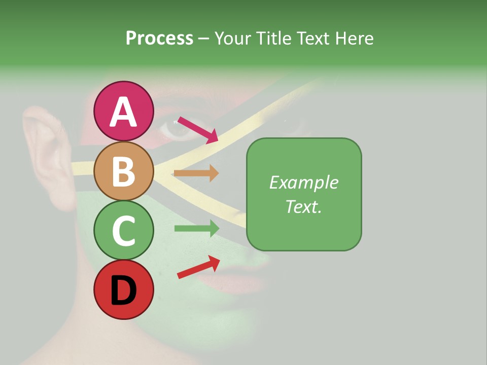 A Man With His Face Painted In The Colors Of The Flag Of Jamaica PowerPoint Template
